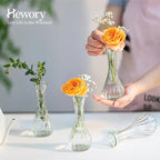 Glass Bud Vase Set of 12 - Hewory Small Vases for Flowers, Clear Bud Vases in Bulk, Cute Glass Vases for Centerpieces, Mini Floral Vase for Wedding, Events, Home Decor, Table Centerpiece