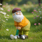 Elenon Golf Gnome Garden Statue Decorative, Adorable Flower Bed Decor Gnome Outdoor Decor, Funny Yard Patio Art Decor Dwarf Sculptures Table Ornament