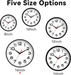 Wall Clock 16 Inch Silent Non-Ticking Modern Clock Battery Operated Classic Simple Minimalist Analog Decorative for Kitchen, Living Room,Office, Bedroom, Bathroom (Black)