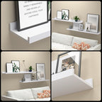 36 Inches Long Floating Shelves Wall Mounted, 2 Set Modern White Wall Shelf for Bedroom, Nursery Book Shelf with Lip, Picture Ledge Shelf for Wall Decor Living Room Bathroom Kitchen - White