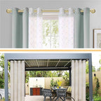 Brushed Gold Curtain Rods 18 to 88 in,Wraparound Curtain Rods,Adjustable Length,1 in Diameter Pipe,Wall or Ceiling Mounted,for Bedroom and Living Room (Brushed Gold 18” to 88”)