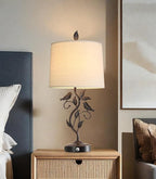 27" Set of 2 Touch Farmhouse Table Lamps for Living Room with 3-Way Dimmable 2 USB Ports, Vintage Rustic Iron Leaf Nightstand Lamp for Bedroom, LED Bulb Included (‎Bronze)