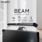 Beam Monitor Light Bar, LED Light Bard for Eye Caring, e-Reading, LED Desk Lamp with Auto-Dimming, Touch Control, No Screen Glare, Space Saving, Home Office Task Lamps (Black (Non-RGB))