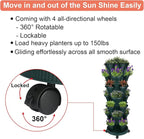 Vertical Planter 7 Tier Stackable Planters Garden Planters Strawberry Herb Flower and Vegetable Planter Indoor Outdoor Gardening Pots with Removable Wheels and Tools