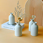 Modern White Small Ceramic Vase Set of 6 for Living Room Bedroom 4.72'' Minimalist Fresh Flower Vases for Home Decor Office Centerpieces Fireplace Nordic Style Gift for Fake Plant 6 Pack