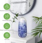 Oairse Blue and White Ceramic Vase, Chinoiserie Porcelain Flower Vase 9" for Centerpieces, Living Room, Dining Table Home Decor, Style 2