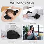 BALAPET 3-in-1 Adjustable Height Wedge Pillow, 7" Height Leg Knee Pillow for Side Sleepers & Aligns Spine, Supportive Bolster Pillow for Pregnancy Relieves Pressure Hip Leg Elevation, 22", Black