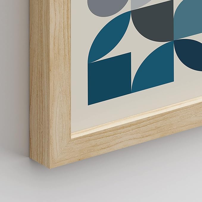 SIGNWIN Framed Mid-Century Modern Colorful Geometric Polygons Wall Art, Set of 4 Abstract Geometric Wall Decor Prints, Nature Wilderness Wall Décor for Living Room, Bedroom - 11"x14" Natural