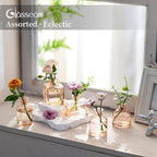 Glasseam Champagne Glass Bud Vase: Mini Small Vases for Centerpieces Cute Flower Vase Set of 5 Tiny Vases for Flowers Decorative Centerpiece for Table Decor Wedding Party Dining Room Decoration