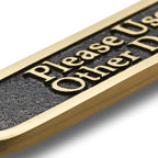 Please Use Other Door Brass Door Sign. Traditional Style Home Décor Wall Plaque Handmade By The Metal Foundry UK.