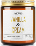 AOOVOO Vanilla Cream Candles - 9 oz Scented Candles, Aromatherapy Candle, Soy Candle for Home Scented