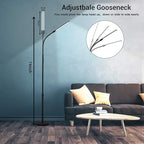 NXONE Led Floor Lamp,Modern Reading Adjustable Standing Height 4 Colors and Stepless Brightness Work Lamp for Living Room Bedroom Reading, Black