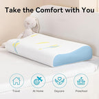 Small Pillow for Sleeping, Small Travel Pillow, Memory Foam Pillow, Adjustable, Breathable Pillow, CertiPUR-US Certified, 12x20 lnch