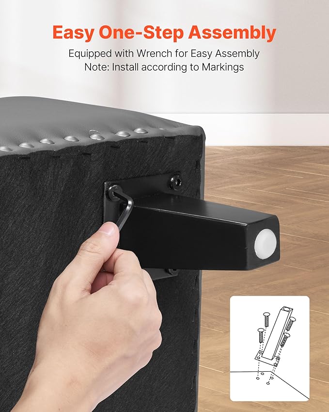 VEVOR Button-Tufted Storage Ottoman Bench, PU Leather Bench with Storage and Solid Wood Legs, Modern Shoe Benches Seat for Entryway, Upholstered End of Bed Benches for Living Room, Dining Room, Gray