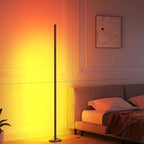 SUNMORY RGB LED Floor Lamp, 57" Corner Lamp with 80+ Scene & Timer, Smart Modern Ambient Lighting with Music Sync & 16 Million Colors, Remote & App Floor Lamps for Living Room, Gaming Room, Bedrooms
