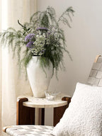 Large White Ceramic Vase,11.8 Inch Tall Floor Vase for Farmhouse Centerpieces, Rustic Living Room, Wedding & Home Decor