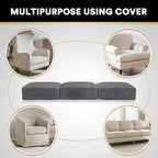 PrinceDeco Velvet Stretch Couch Cushion Cover Extra Large Cushion Slipcover for Chair Loveseat Sofa Cushion Furniture Protector Seat Cushion Sofa Cover (3 Piece XL Sofa Cushion Covers, Grey)