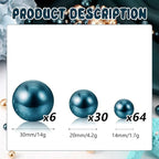 100PCS Navy Blue Faux Pearls Beads for Centerpiece Vases, Vase Filler Faux Pearls, No Holes Filler Beads for Party Anniversary Birthday Wedding Table Decor, 14/20/30mm