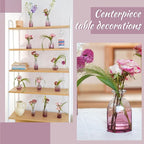 Bud Vases 24 in Bulk, Small Purple Vase Glass Vases for Flowers Vintage Ribbed Colored Wedding Flower Vase for Decor in Bulk Decor Bridal Shower Centerpieces Home Table Decoration