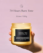 M&SENSE Neroli Tea Scented Candle - 11.6oz Natural Soy Wax Non Toxic 70-Hour Burn, 2-Wick Citrus Scent Candle for Stress Relief & Relaxation - Slow-Burning Home Fragrance Gift for Holiday