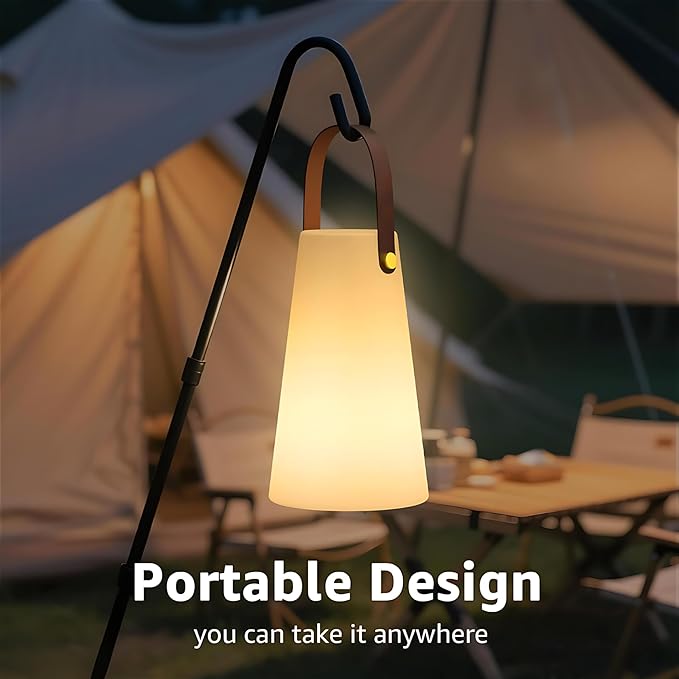 Outdoor Lanterns - Cordless Rechargeable Table Lamp, RGB LED Lights with Remote, IP44 Water-Resistant for Patio, Camping, Garden, Dining Room