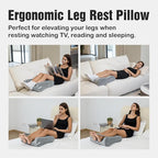 LightEase Leg Pillow, Knee Elevation Pillows, Foot Elevating for Sleeping, Rest, Blood Circulation, Surgery, Back Pain, Swelling