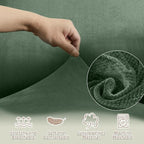 Arfntevss Sectional Recliner Couch Covers Velvet Corner Sectional Sofa Cover for Reclining Stretch Soft L Shape Recliner Slipcover Thick U Shaped Washable Protector (5 Seat Cover, Grayish Green)