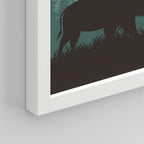 SIGNWIN Framed Country Farmhouse Vibrant Bison Wall Art, Set of 4 Silhouette Animals Wall Decor Prints, Wilderness Nature Wall D¨¦cor for Living Room, Bedroom - 12"x16" White