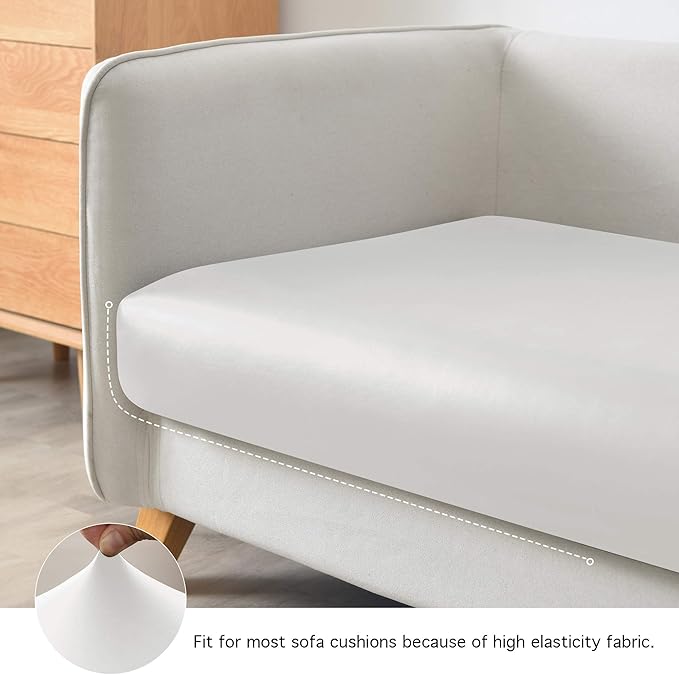 Yates Home PU Leather Couch Sofa Cushion Slipcover Water-Proof Elastic Chair RV Seat Covers Loveseat Sofa Furniture Protector Slip Cover for Settee Seater Replacement in Living Room(X-Large, Ivory)