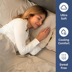 Queen Sheets Set 6 Piece - Bed Sheets Queen Size - Soft Hotel Luxury Bedding - Cooling, Comfy & Breathable - 1 Flat & 1 Fitted & 4 Pillowcases with Deep Pockets - Wrinkle Resistant & Fade Free - Cream