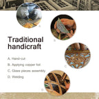 Bieye L10515 Orange Sunflower Tiffany Style Stained Glass Reading Floor Lamp with 12 inch Wide Shade, Light Direction is Adjustable, 65 inch Tall