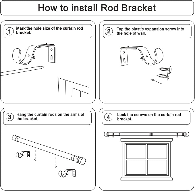Curtain Rods for Windows 16 to 170 Inches Adjustable Length 1 Inch Diameter Window Curtain Rod with Aluminium End Cap, Silver Gray