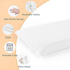 MABOZOO Bed Gap Filler Cushion, Long Thick Filler Bolster Pillow Stopper for Headboard Space Gap, Bed Mattress Extender Bed Wedge Pillow (White, 2X8X59inch)