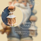 Sleepy Garden Gnome with Teddy Bear & Lantern - 9" Weatherproof Resin Statue - Indoor Outdoor Decor - Whimsical for Home, Patio & Lawn