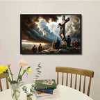 XWNLTEPK Christian Art Crucifixion Print Jesus on the Cross Art Wall Jesus Picture Modern Home Decor Canvas Wall Art Poster