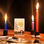 Black Spell Candle Holders 10 PCS, KSWING 1/2 Inch Diameter Ceramic Chime Ritual Candlestick Holders, Great for Casting Meditation Rituals Prayer Birthdays Altar Vigil Witchcraft Wiccan Supplies