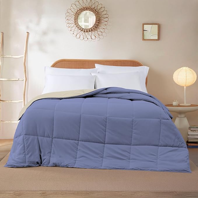 Modern Threads Down Alternative Reversible Comforter Blue/Cream Queen