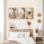 Aurlan Jesus Teaching Children Jesus on Path Framed Empty Tomb Bible Stories Wall Art(16"x24"), 3PCS Boho Christian Easter Scripture Gifts Canvas Artwork, Large Spiritual Religious Faith Decor Prints for Office Home