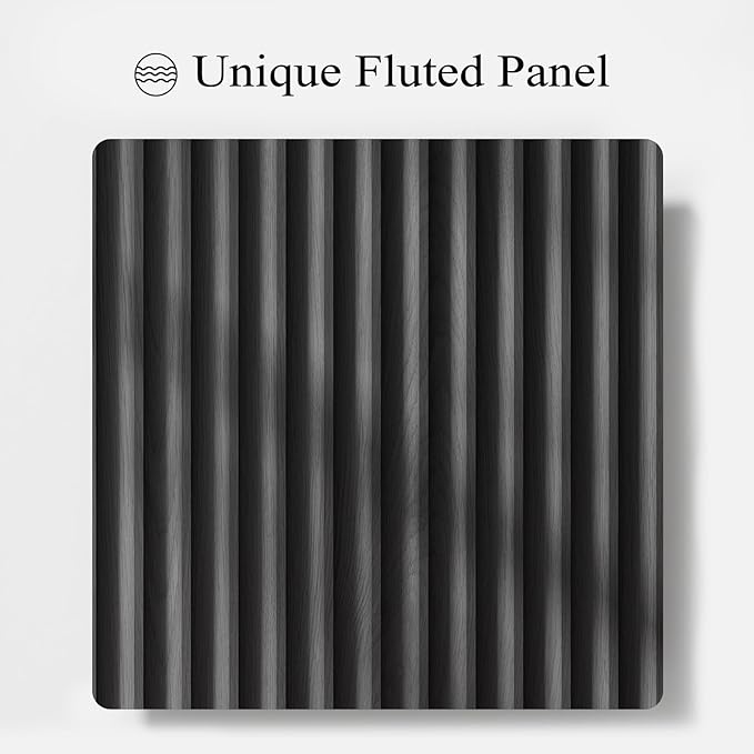 Fluted Buffet Cabinet with Storage, 120" Sideboard Buffet Storage Cabinet with 8 Doors & Adjustable Shelves, Coffee Bar Wood Credenza Cabinet for Kitchen, Dining Room, Living Room, Black(2PCS)