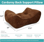 Lumbar Support Pillow for Office Chairs, Back Support Pillow for Lower Back Pain Relief, Soft & Good Support Corduroy Desk Lumbar Cushion, 17.5"x10"x5.5", Medium (Brown)