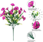 HyeFlora Artificial Flowers for Outdoors Fake Plants, 12 Bundles Faux Fuchsia Morning Glory UV Resistant Look Real Silk Flowers for Outside Planter Front Door Porch Patio Yard Fall Autumn Decoration