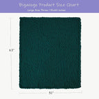 Bigacogo Chunky Knit Throw Blanket for Couch, 51x63 inches, 100% Hand Knitted with Thick Jumbo Chenille Yarn, Cozy Soft Large Rope Knot Cable Crochet Blankets for Sofa Bed Living Room, Dark Green
