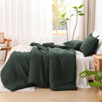 Litanika California King Comforter Set Forest Green - 3 Pieces Cal King Lightweight Soft Plain Bed Comforter, Oversized Down Alternative Bedding Set - Machine Washable (104x96In, 2 Pillowcases)