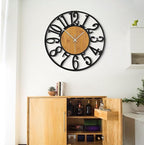 LEIKE Large Wall Clocks,Silent,Non Ticking,Battery Operated Rustic Round Modern Big Wood Wall Clock for Living Room, Bedroom,Kitchen,Farmhouse,Office,Home Decor