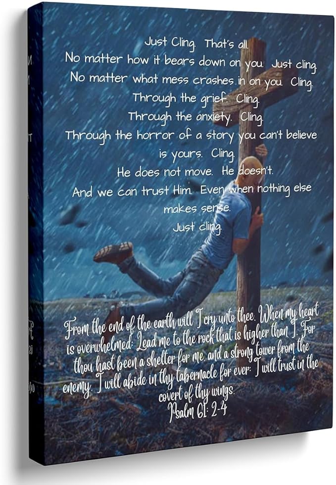 ART Jesus Canvas Wall Decor Psalm 61 2 Christian Poster Wall Print Inspirational Bible Verse Print