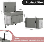 Dual-purpose Bedside Caddy Bedside Organizer, Bed Caddy with 6 Pockets, Versatile Bedside Storage Solution Magazine Remotes holder, ideal for Home, Dorm, Hospital, Crib Bed (Grey)