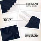 Utopia Bedding Full Elastic Bed Ruffle - Easy Wrap Around Ruffle - Microfiber Bed Skirt with Adjustable Elastic Belt 16 Inch Tailored Drop - Hotel Quality Bedskirt, Fade Resistant (Full, Navy)