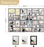 Jerry & Maggie 4×6 collage frame 24 pictures, picture frames collage wall decor, 24 slot picture frame Wall Hanging For 6×4 Photo, Grey