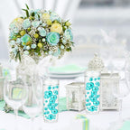 100PCS Teal Faux Pearls Beads for Centerpiece Vases, Vase Filler Faux Pearls, No Holes Filler Beads for Party Anniversary Birthday Wedding Table Decor, 14/20/30mm