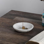 Koville Italian Carrara Marble Incense Holder, Upgraded 6" Incense Holders for Sticks, Sturdy Incense Burner Ash Catcher, Ideal for Meditation, Relaxing, Easy to Clean